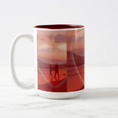 Paar am Strand Valentine Zweifarbige Tasse (Links)