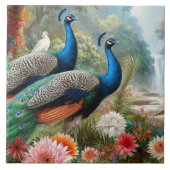 Paar Aquamarine blaue Friedensschlösser Elegante K Fliese (Vorderseite)