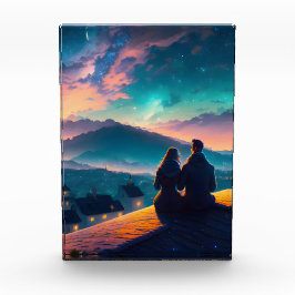 Paar auf dem Dach Fotoblock