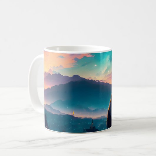 Paar auf dem Dach Kaffeetasse (Vorderseite Links)