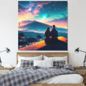 Paar auf dem Dach Leinwanddruck (Insitu (Schlafzimmer))