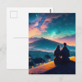 Paar auf dem Dach Postkarte (Vorne/Hinten)