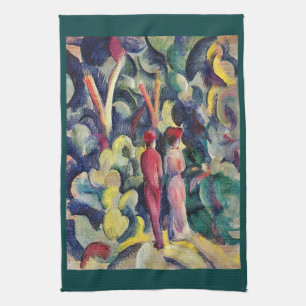 Paar auf dem Waldweg von August Macke Geschirrtuch