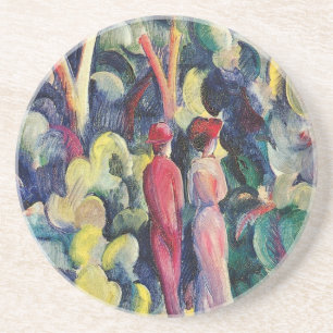 Paar auf dem Waldweg von August Macke Getränkeuntersetzer