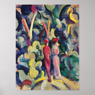Paar auf dem Waldweg von August Macke Poster