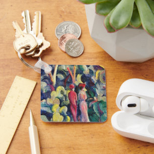 Paar auf dem Waldweg von August Macke Schlüsselanhänger