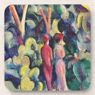 Paar auf dem Waldweg von August Macke Untersetzer