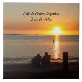 Paar auf der Fllorida Beach Keramik Tile Fliese