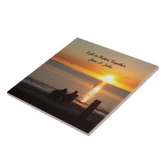 Paar auf der Fllorida Beach Keramik Tile Fliese (Seite)