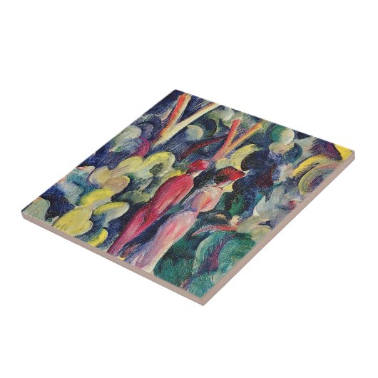 Paar auf der Forststraße von August Macke Fliese (Seite)