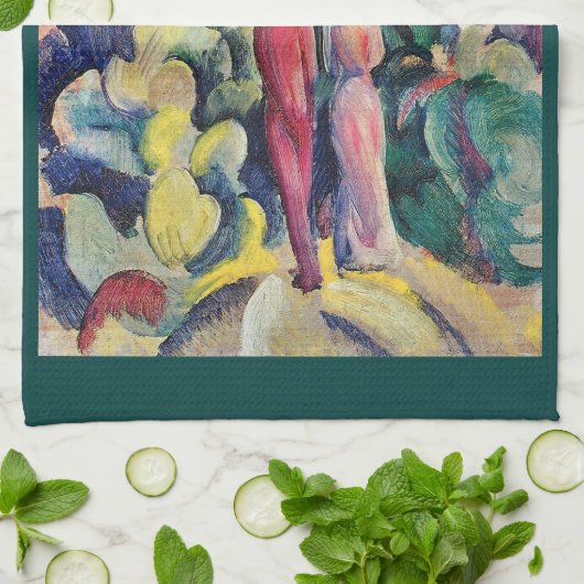 Paar auf der Forststraße von August Macke Geschirrtuch (Gefaltet)