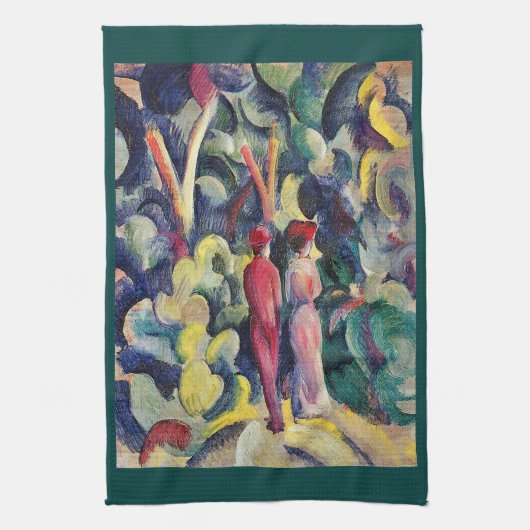 Paar auf der Forststraße von August Macke Geschirrtuch (Vertikal)