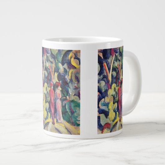 Paar auf der Forststraße von August Macke Jumbo-Tasse (Vorderseite Rechts)