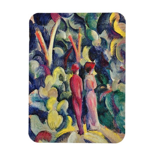 Paar auf der Forststraße von August Macke Magnet (Vertikal)