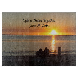 Paar auf der Strandhaube von Florida Schneidebrett