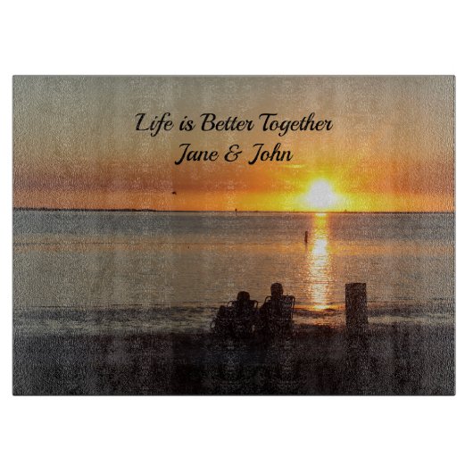 Paar auf der Strandhaube von Florida Schneidebrett (Vorderseite)