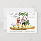 Paar auf der Wüsteninsel, Funny Save The Date (Vorderseite)