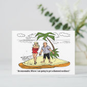 Paar auf der Wüsteninsel, Funny Save The Date (Stehend Vorderseite)