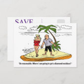 Paar auf der Wüsteninsel, Funny Save The Date (Vorne/Hinten)