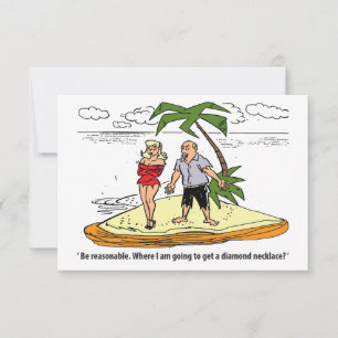 Paar auf einer einsamen Insel, Lustig Save The Date