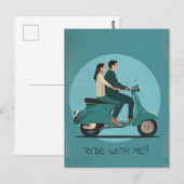 Paar auf Motorrad Postkarte (Vorne/Hinten)