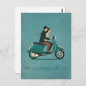 Paar auf Motorrad Postkarte (Vorne/Hinten)