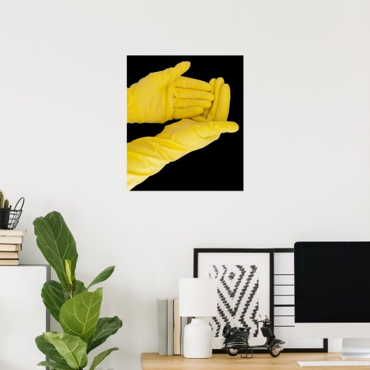 Paar aus Latex Handschuhen Poster (Heimbüro)