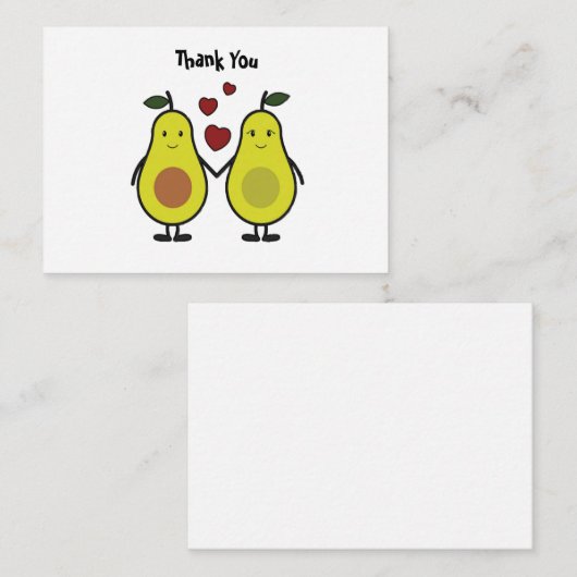 Paar Avocado Danke Karte (Vorne/Hinten)