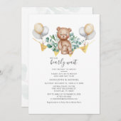 Paar Baby Duschbär Tier Eukalyptus Foliage Einladung (Vorne/Hinten)