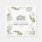 Paar Baby Duwer Jungle Tier Botanisches Papier Serviette (Vorderseite)