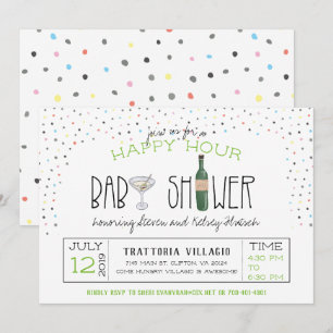 Paar-Baby-Party   Happy Hour Einladung