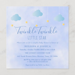Paar-Baby-Party Twinkle Twinkle Little Star Einladung