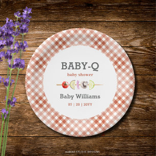 Paar-Baby-Q-Grill-Baby-Party Pappteller