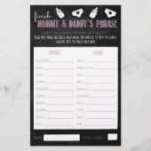 Paar Baby Showgame Cards (Vorderseite)