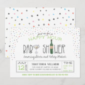 Paar Babydusche | Happy Hour Einladung (Vorne/Hinten)