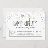 Paar Babydusche | Happy Hour Einladung (Vorderseite)