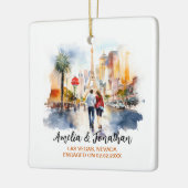 Paar bei Las Vegas Nevada Wasserfarbenreise Keramikornament (Links)