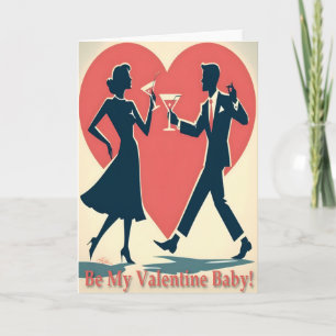 Paar beim Tanzen im Mid-Century-Valentin-Moderne-S Karte