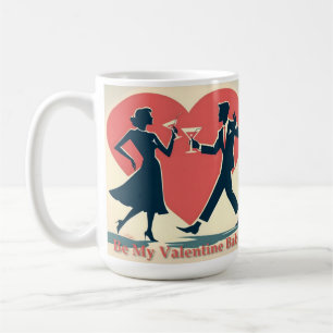 Paar beim Tanzen im Mid-Century-Valentinsgruß-Stil Kaffeetasse