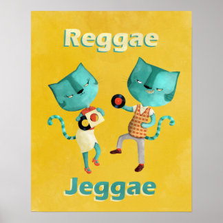 Paar blaue Reggae Katzen Poster