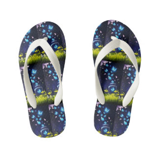 Paar Blaue Schmetterlinge Flip Flops Kinderbadesandalen