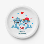 Paar Blauhaie Pappteller (Vorderseite)