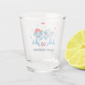 Paar Blauhaie Schnapsglas (Rückseite)