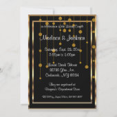 Paar Brautparty in Black & Gold Einladung (Rückseite)