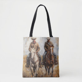 Paar Cowboys bei Pferden Tasche