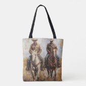 Paar Cowboys bei Pferden Tasche (Rückseite)