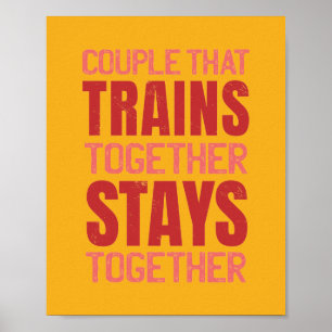 Paar, das zusammen trainiert, bleibt zusammen Gym Poster