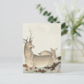 Paar Deers Painting von Ohara Koson Postkarte (Stehend Vorderseite)