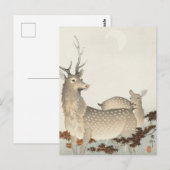 Paar Deers Painting von Ohara Koson Postkarte (Vorne/Hinten)