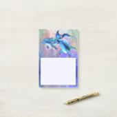 Paar Delphine Sticky Notes Post-it Klebezettel (Auf Schreibtisch)